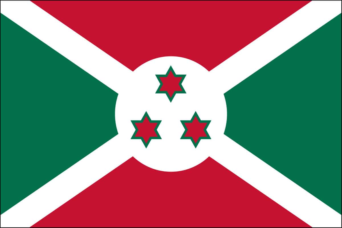 AZ FLAG Burundi Flag 18'' x 12'' Cords Banner 18x12 in Burundian Small Flags 30 x 45cm