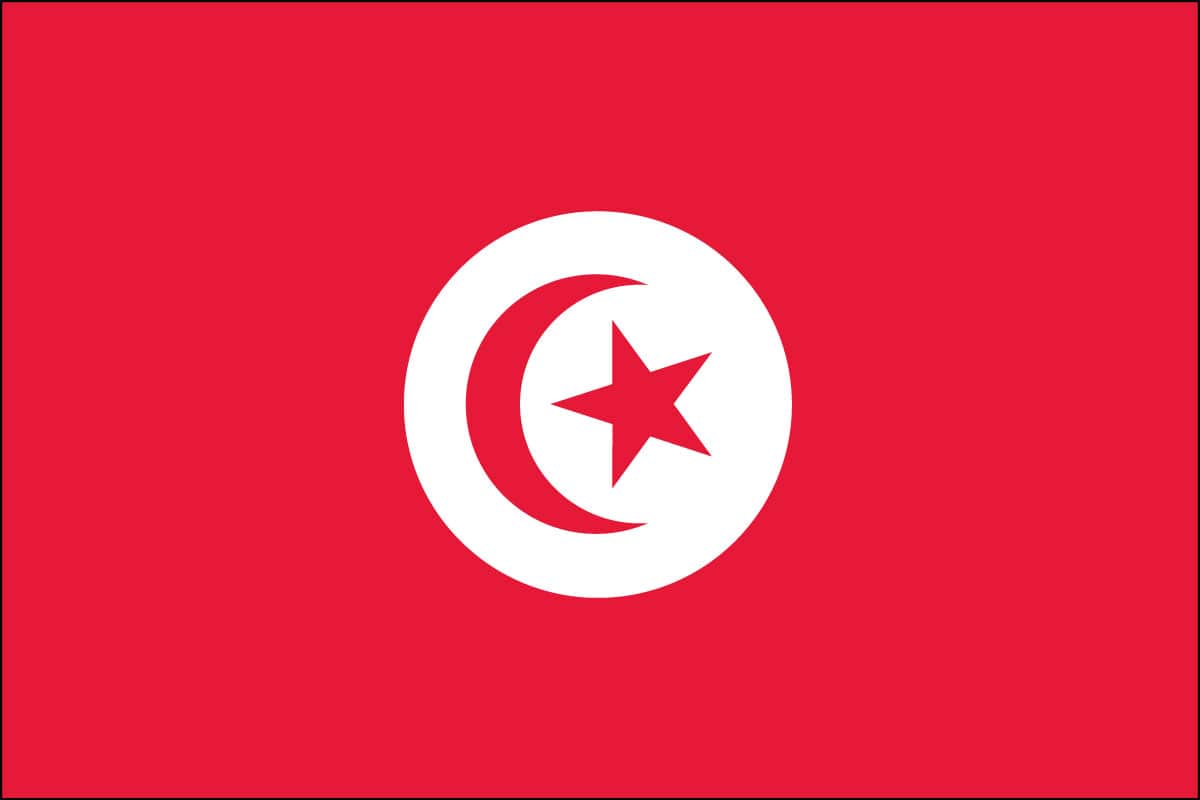 G128-3x5ft Tunisia Flag Banner Brass Grommets 150D polyester 