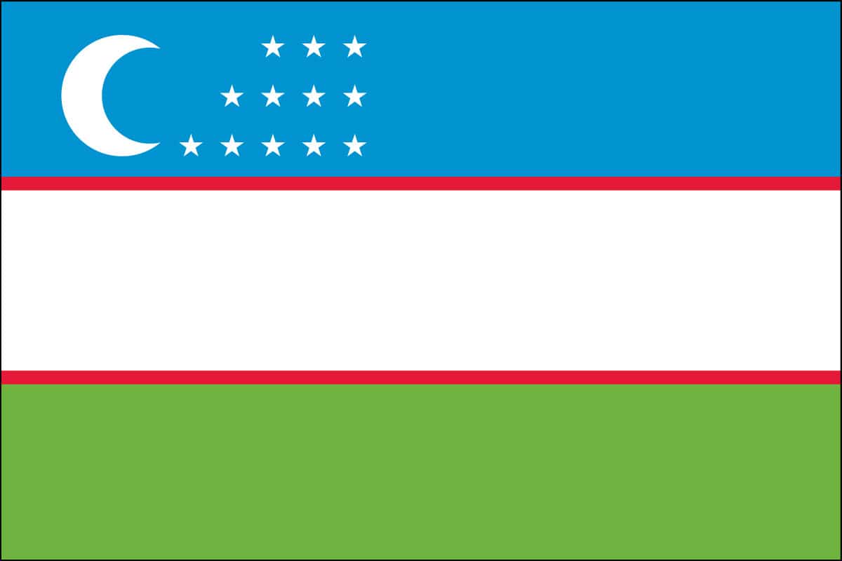Uzbekistan International  3x5 Polyester Flag 